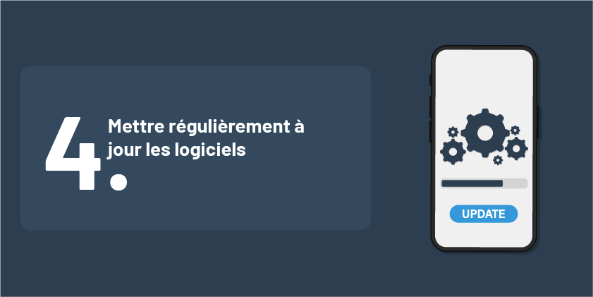 Veiller à mettre régulièrement à jour les logiciels pour éviter les failles de sécurité